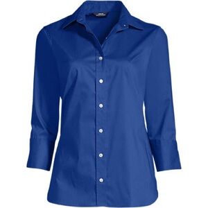 Women's Petite 3/4 Sleeve Flip Cuff Stretch Shirt